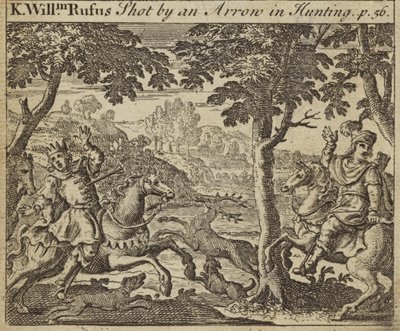 Anglický král Vilém II zastřelen šípem při lovu, 1100 od English School