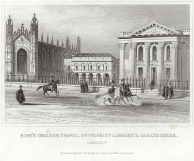 Kings College Chapel, Univerzitní knihovna a Senátní dům, Cambridge od English School