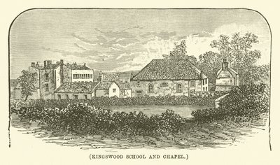 Škola a kaple Kingswood (rytina) od English School