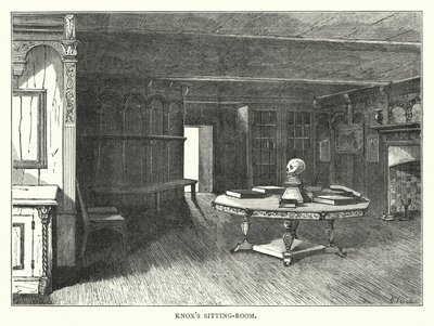 Knoxův obývací pokoj (rytina) od English School