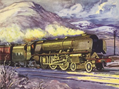 LM a S Regions, Princess Coronation Class č. 6256, Sir William Stanier, FRS (barevná litografie) od English School