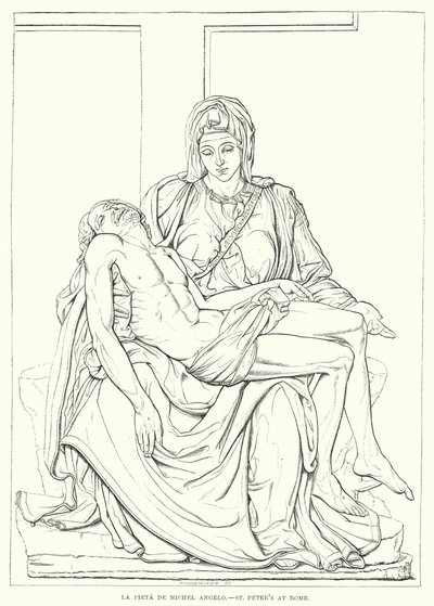 La Pieta Di Michelangelo, Svatý Petr v Římě (rytina) od English School