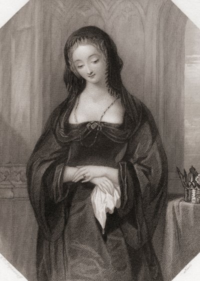 Lady Grey. Hlavní ženská postava ze Shakespearovy hry Král Jindřich VI. od English School