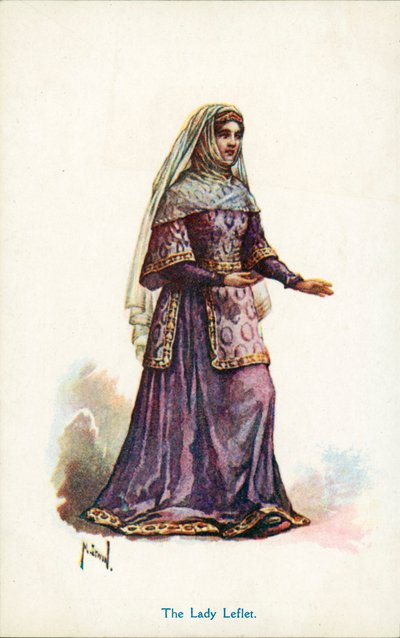 Lady Leflet (barevná litografie) od English School