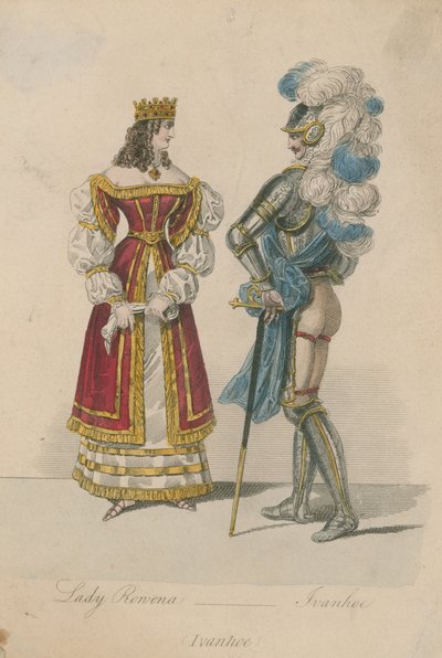 Lady Rowena a Ivanhoe od English School