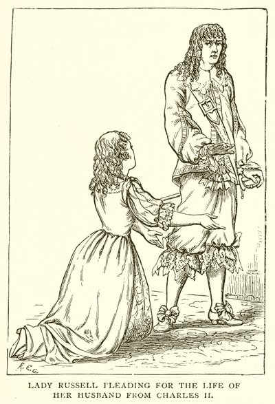 Lady Russell prosí o život svého manžela od Karla II od English School