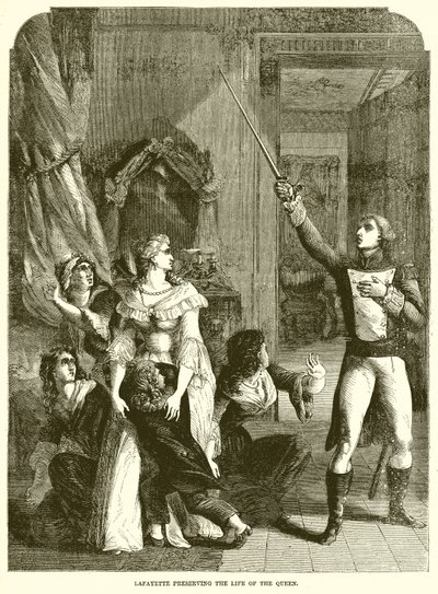 Lafayette zachraňující život královny od English School