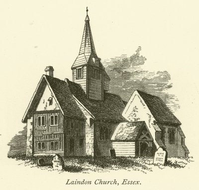 Kostel v Laindonu, Essex (rytina) od English School
