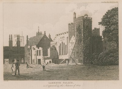 Lambethský palác, jak se objevil na podzim roku 1829 od English School