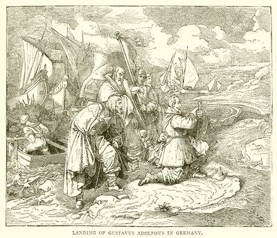 Přistání Gustava Adolpha v Německu od English School