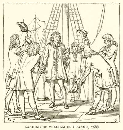 Přistání Viléma Oranžského, 1688 od English School