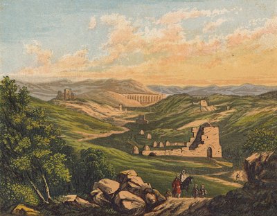 Krajina ve Svaté zemi (barevná litografie) od English School