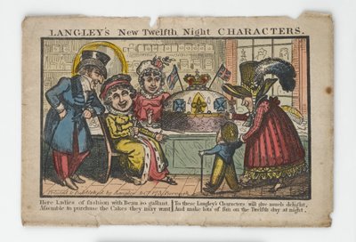 Langleys New Twelfth Night Characters Envelope, 1818 (ručně kolorovaná rytina) od English School