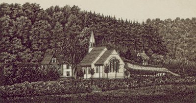 Langrish Church (litografie) od English School