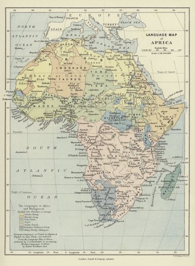 Jazyková mapa Afriky od English School