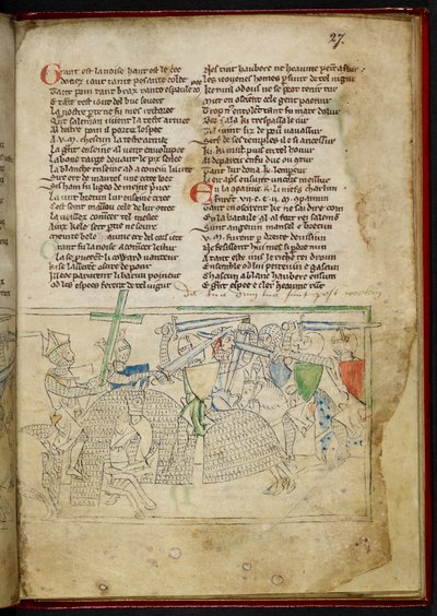 Lansdowne 782 f.27r Bitva mezi jízdními rytíři, z 