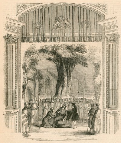 Poslední scéna ve hře King John, Drury Lane Theatre, London od English School