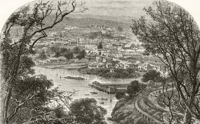 Launceston, Tasmánie, kolem roku 1880, z 