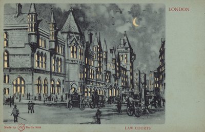 Právnické soudy, Londýn (barevná litografie) od English School