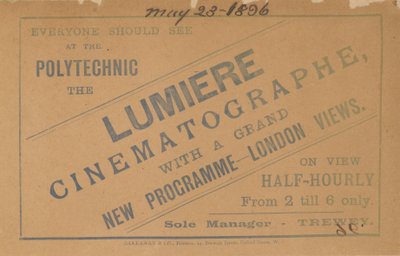 Letáková reklama Lumiere Cinematograph od English School