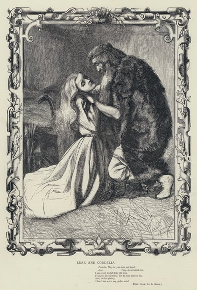 Lear a Kordélie, Král Lear, 4. dějství, 7. scéna (rytina) od English School