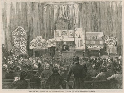 Přednáška pro pracující muže o ozdobném kování v South Kensington Museum od English School