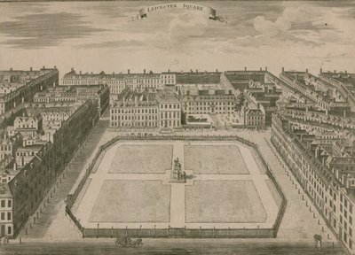 Leicester Square, Londýn, v roce 1754 od English School