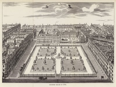 Leicester Square v roce 1700 od English School