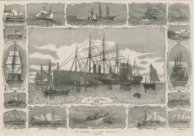 Leviatan 1858; sestřih obrázků ukazujících průběh parní navigace od English School
