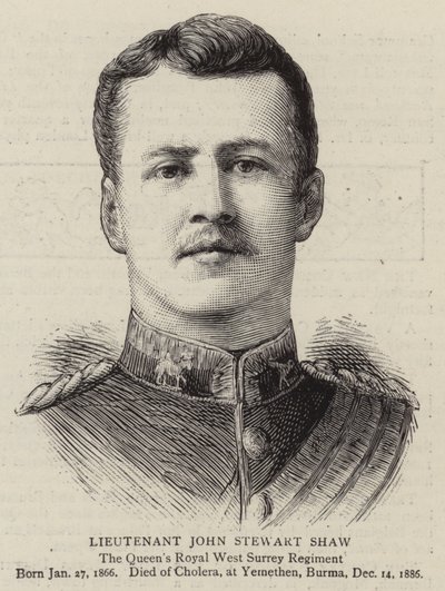 Poručík John Stewart Shaw (rytina) od English School