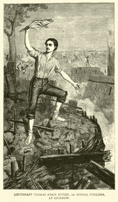 Poručík Thomas Adair Butler, 1. Bengálští střelci, v Lucknow od English School