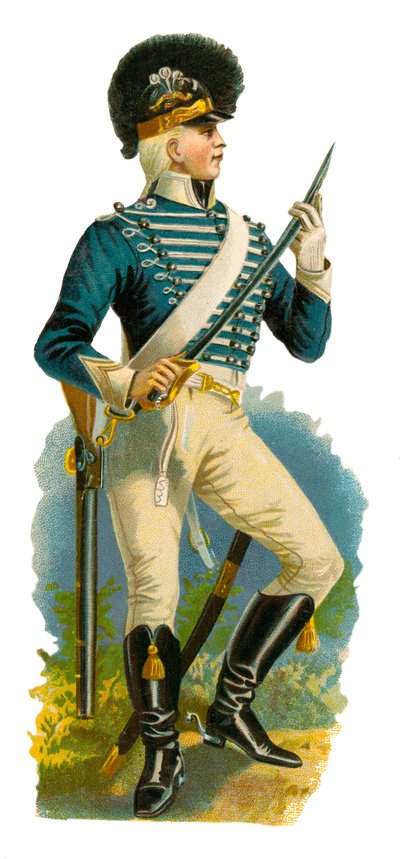 Lehký dragoun doby Jiřího III., 1761-1820 od English School