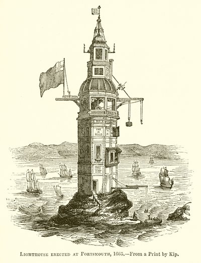 Maják postavený v Portsmouthu, 1665 od English School