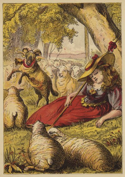 Little Bo-Peep (barevná rytina) od English School