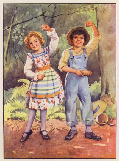 Malý Jack Horner a malá slečna Muffet (barevná litografie) od English School
