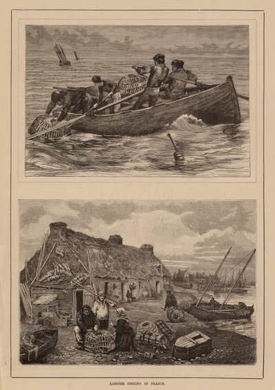 Lov humrů, Francie (rytina) od English School