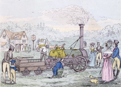 Locomotive Engine, Rocket v roce 1830, postavený Georgem Stephensonem (1781-1848) (akvatinta) od English School