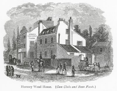 Londoner Clubs: Hornsey Wood House (Gravur) von English School