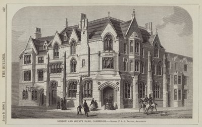 London and County Bank, Cambridge, pánové F a H Francis, architekti (rytina) od English School
