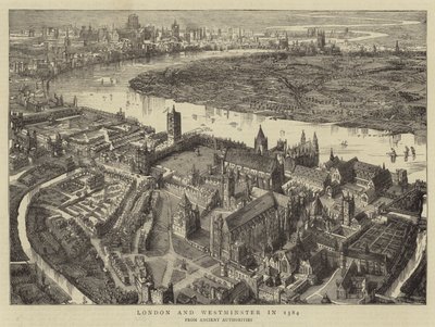 Londýn a Westminster v roce 1584 od English School