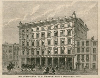 Vylepšení londýnské ulice: sklad hedvábí Lewis a Allenbys v Conduit Street od English School
