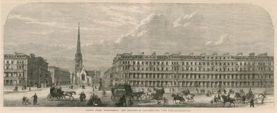 Zlepšení londýnských ulic: Nové budovy u Lancaster Gate, Hyde Park od English School