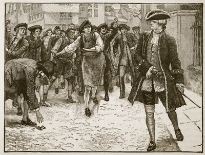 Lord Bute a Londýňané, 1763, ilustrace z Cassells Illustrated History of England (sépiová fotografie) od English School