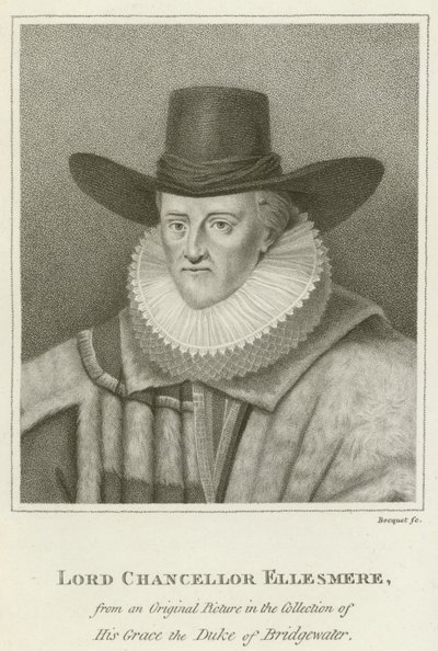 Lord Chancellor Ellesmere (rytina) od English School