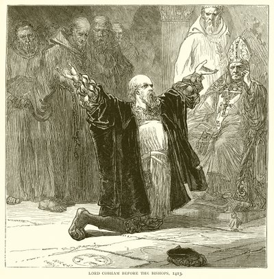 Lord Cobham před biskupy, 1413 od English School