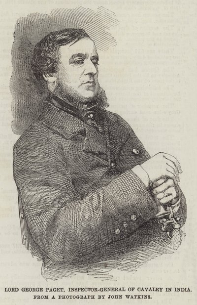 Lord George Paget, generální inspektor kavalérie v Indii (rytina) od English School