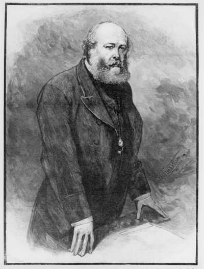 Lord Salisbury, když mluvíme o panu Brightovi ve Sněmovně lordů, 1889 od English School