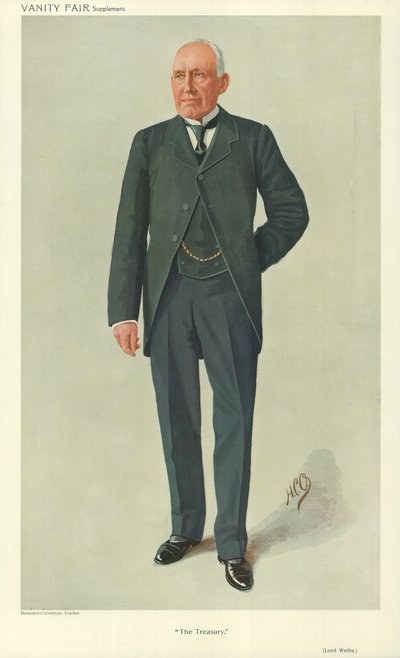 Lord Welby, Pokladnice, 10. března 1910, karikatura Vanity Fair od English School