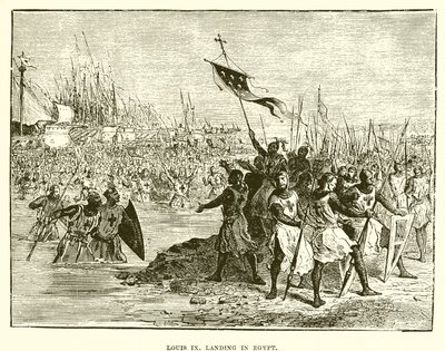 Ludvík IX přistání v Egyptě od English School