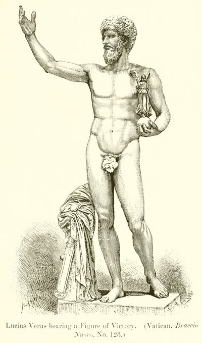 Lucius Verus s figurou vítězství. (Vatikán, Braccio Nuovo. č. 123) od English School